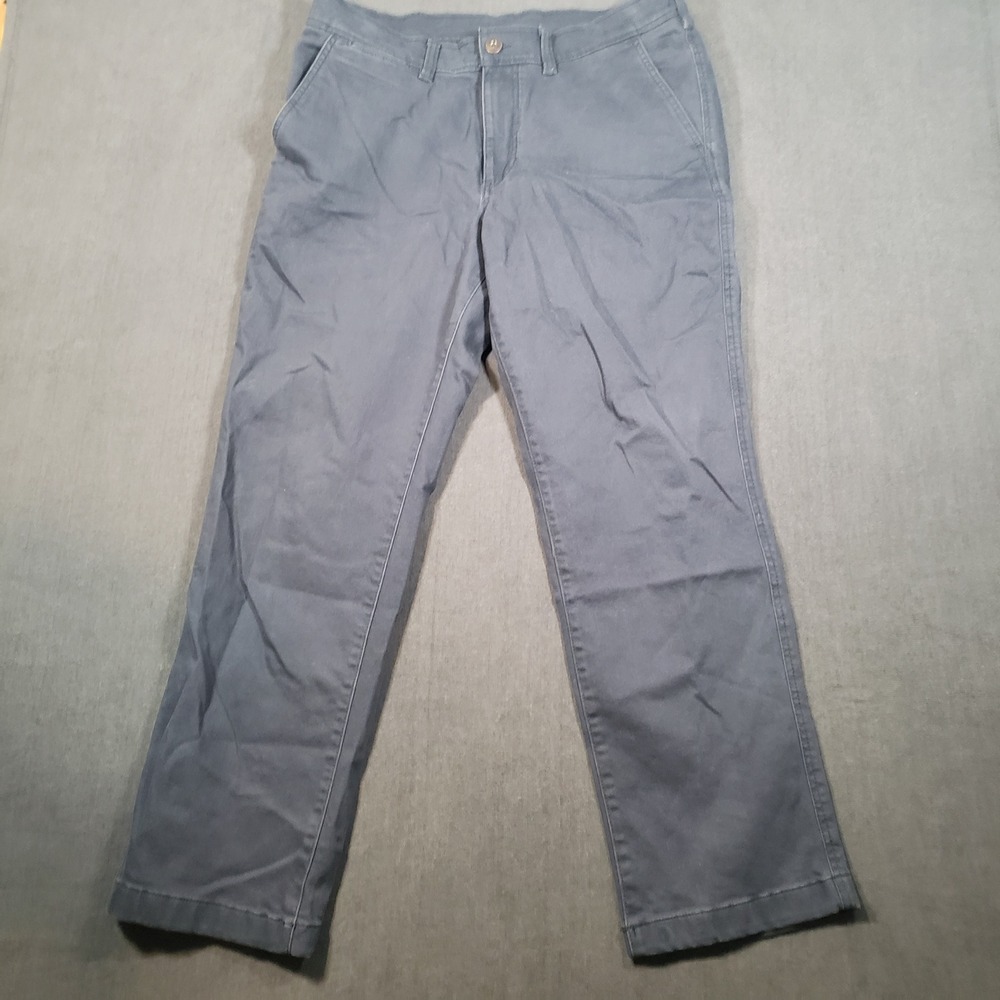 L.L. Bean Chino Pants Mens 34x29 Dark Grey Standard Fit Stretch Cotton 523184